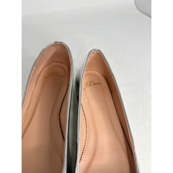 J Crew Grey Metallic Point Toe Ballet Flats Sz.7.5 - Picture 3 of 6